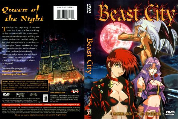 [6,11 GB] Beast City / Inma Daitoshi / City of Monsters (Watanabe Shinichi, Comstock, Anime 18) (EP. 1-2 von 3) [UNCEN] [1996, Tentacles, Comedy, Fantasy, Demons, DVD5] [JAP / 