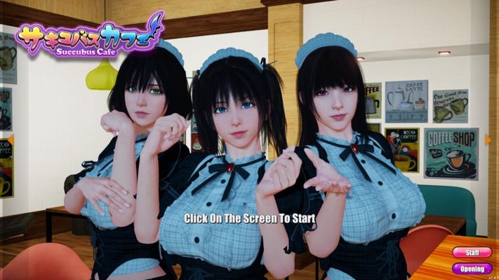 Succubus Cafe [v1.5.0] (Migi Studio / Mango Party) [Uncen] [2021, SLG, 3D, Мужчина-герой, Суккуб, Официантка, Смена одежды, Колготки, Грязные разговоры, Весь секс, Анал, Ахегао, Наклоненная, Большие сиськи 